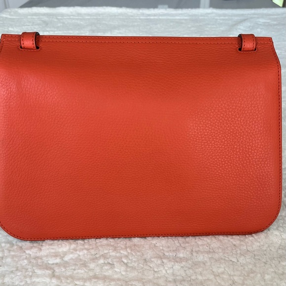 GUCCI Bamboo Daily Leather Flap Shoulder Bag- Orange - Picture 3 of 13